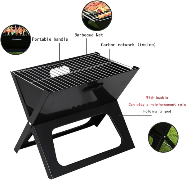 Charcoal Barbecue Grill X-Shape - Image 3