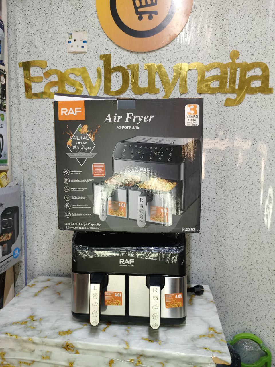 Raf Air Fryer 4.0liters + 4.0liters 2000watts Double Door Digital Display - Image 4