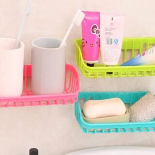 Kitchen Bathroom Double Suction Storage Rack