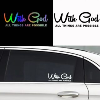 Car Sticker : With God All Things Are Possible