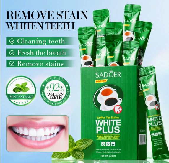 Sadoer Removes Coffee Tea Stains Mint Fresh Mouthwash 10ml - Image 2