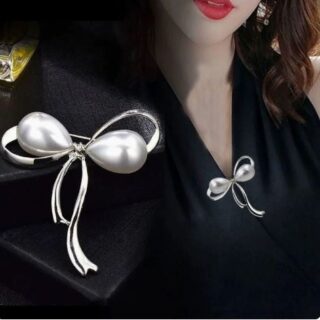 Anti-light jewelry fashion brooch temperament Korean style corsage high-grade alloy pin rhinestone pearl fixed accessories